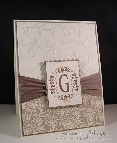 A simply stamped monogrammed wedding card Not a lot of explaining needed 