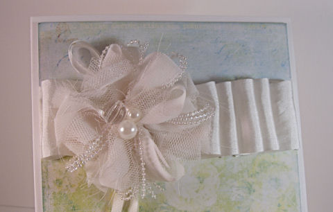 The 100 Silk Ribbon in white was pleated by hand using Scortape and 1 8 