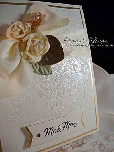 Wedding Card 2 Embossed Heart Scroll Background